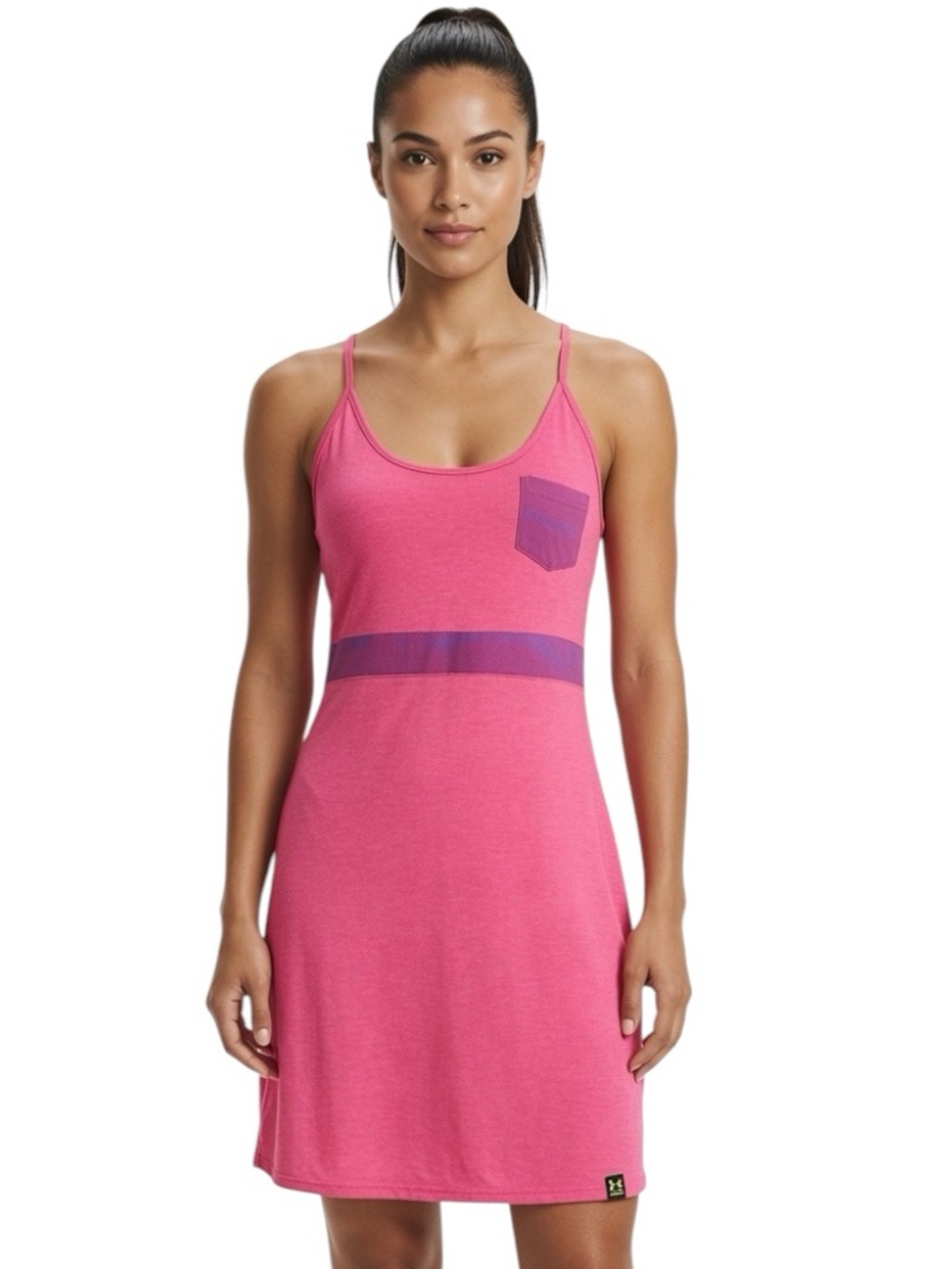 UNDER ARMOUR: Semi-Fitted Mtn Spaghetti Strap Hot Pink Dress -Size Small